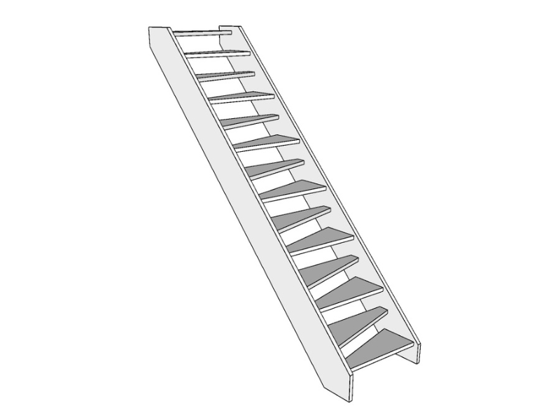 Dřevěné masivní schodiště – mlynářské schodiště